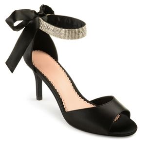 Open-toe Rhinestone Ankle Strap High Heels